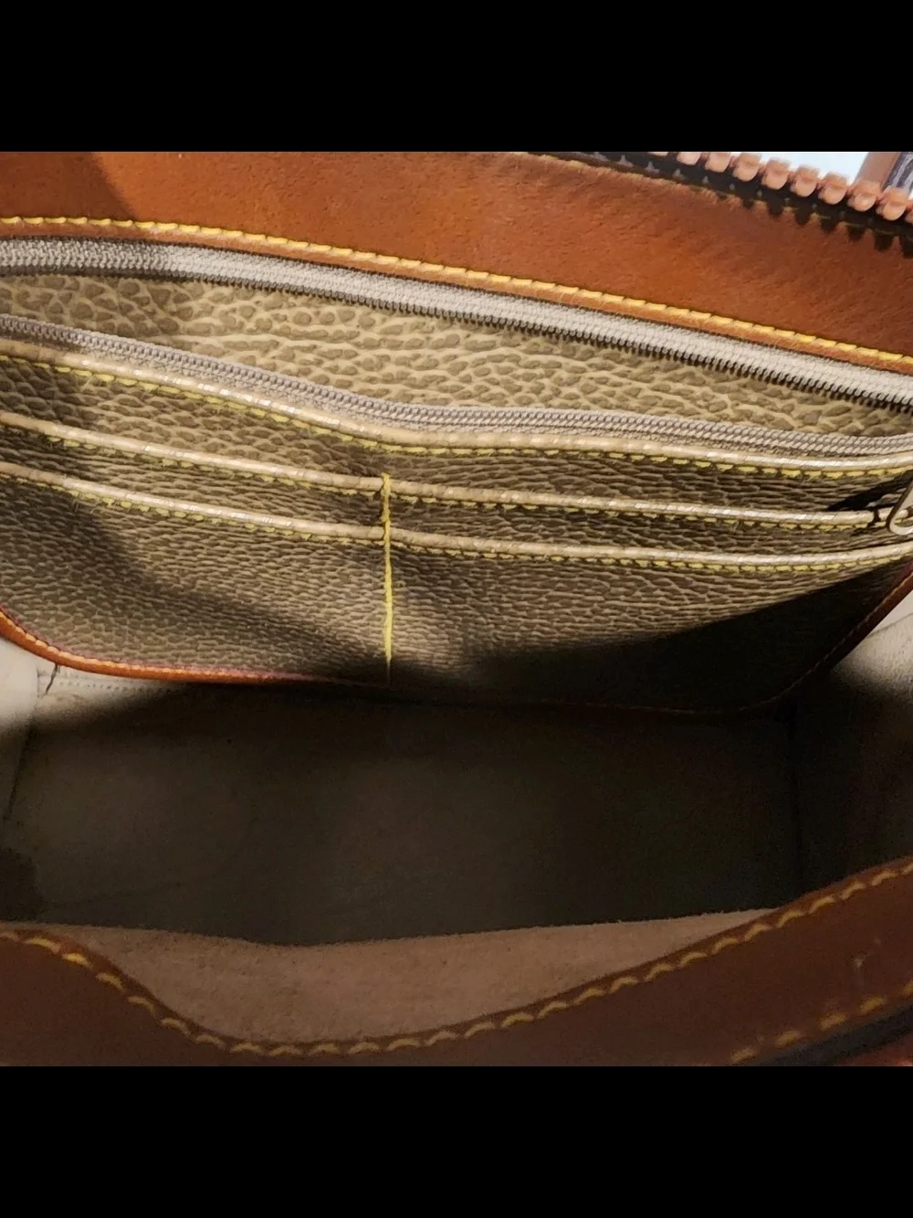 Dooney & Bourke Tan and Brown Pebbled Satchel